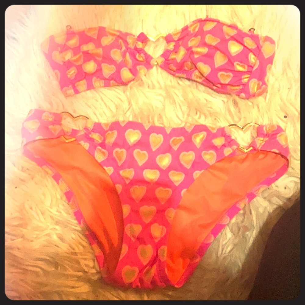 Victoria’s Secret heart pink swimsuit!